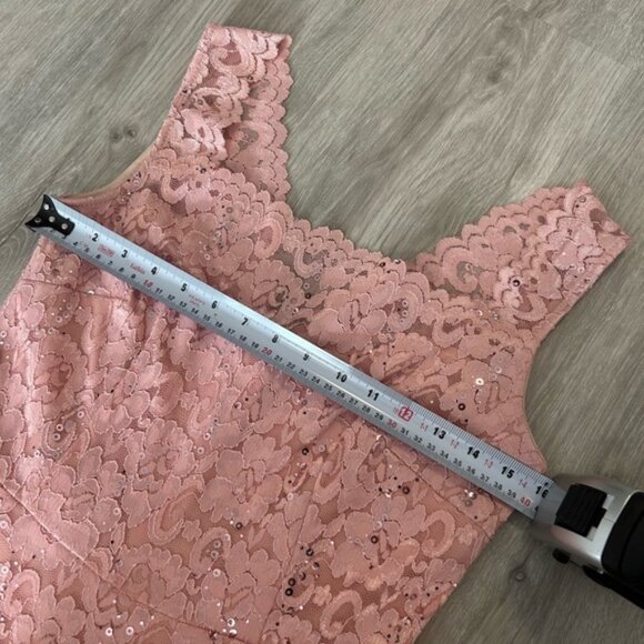 *3 for $10* CLEAROUT A-Line Pink Lace Midi Dress - Picture 6 of 9